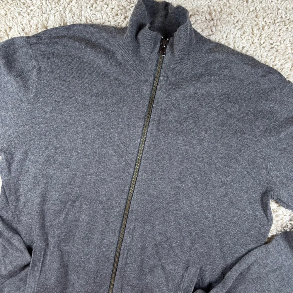 Theory Mens Full Zip Sweater S Gray Anthem Daylight Cashmere Blend Quiet Luxury